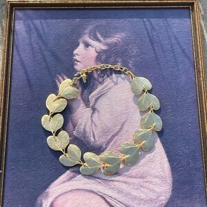 Kenneth Jay Lane satin gold leaves necklace